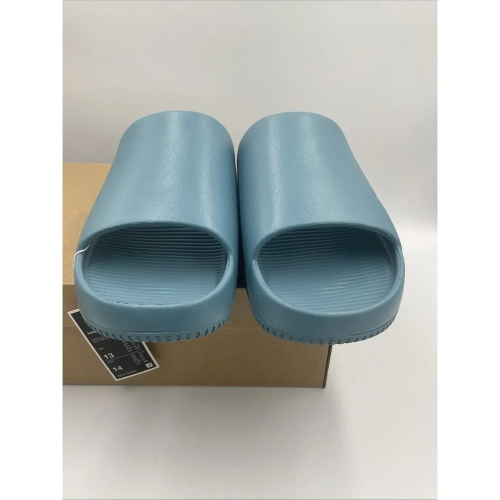 Nike Calm Slide Shoes Mens Size 13 Smokey Blue Slip On Rubber Sandals FD4116-005